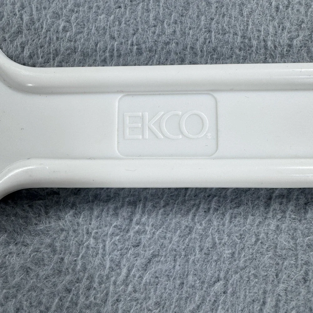 Vintage EKCO Pasta Spaghetti Server Measure Spoon Fork Strainer Ivory Color 12